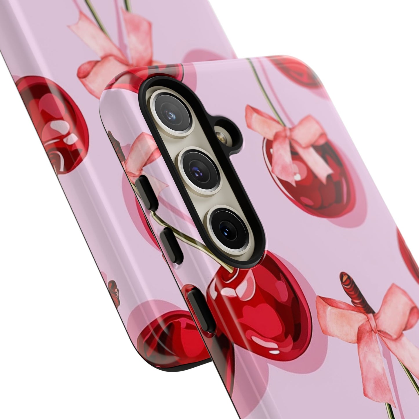 Cherry Ribbon Phone Cases for iPhone, Samsung Galaxy, and Google Pixel