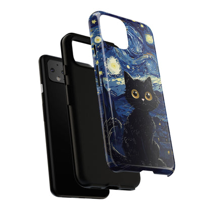 Cat under the stars, cute phone cases, Extra durable, Tough Cases, Pick your size