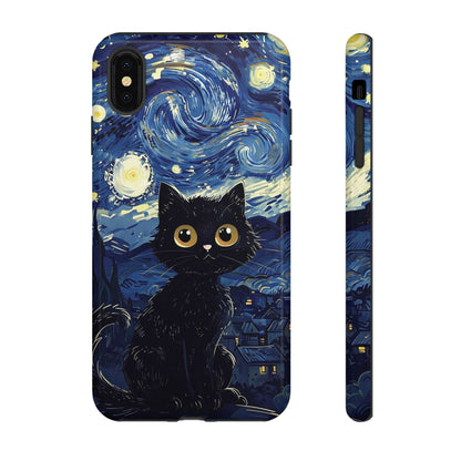 Cat under the stars, cute phone cases, Extra durable, Tough Cases, Pick your size