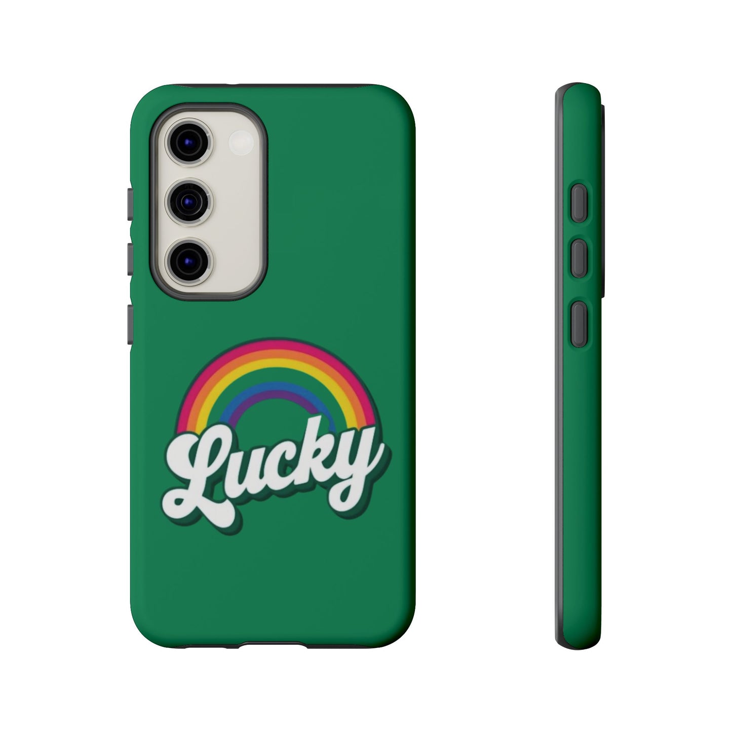 Lucky Rainbow Tough Phone Cases, iPhone, Samsung Galaxy, Google Pixel, Choose any phone model