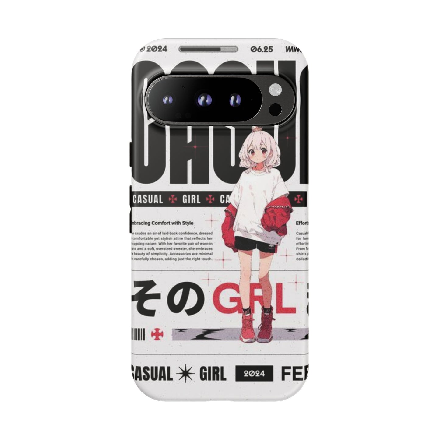 "Casual Girl" Anime Phone Cases for iPhone, Samsung Galaxy, and Google Pixel, Pick your size