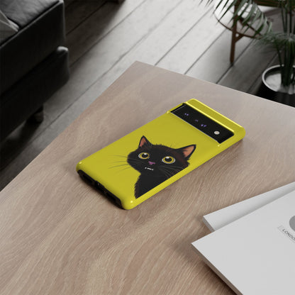 'Cute Cat' Yellow Phone Case