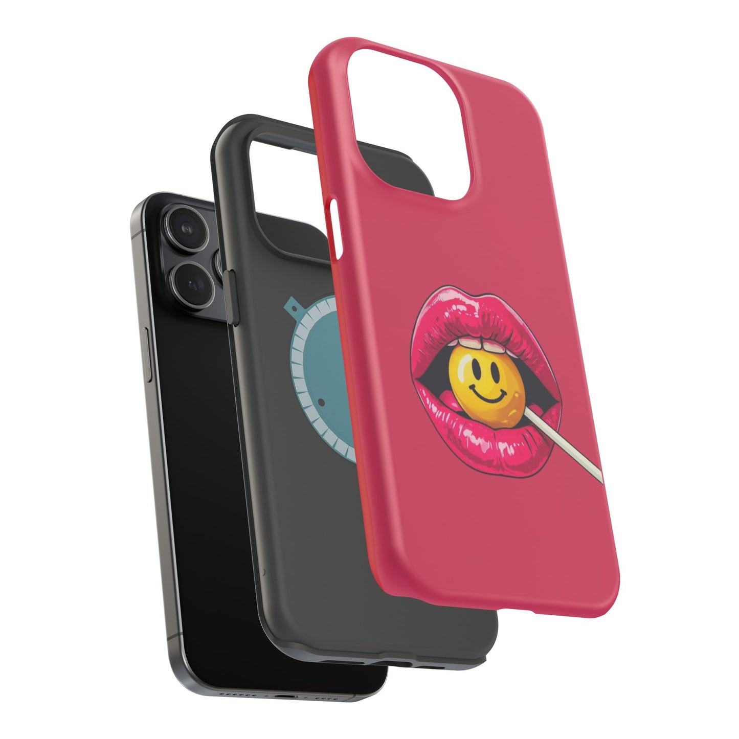 Lips & A Smiley Face Lollipop Magnetic Phone Case