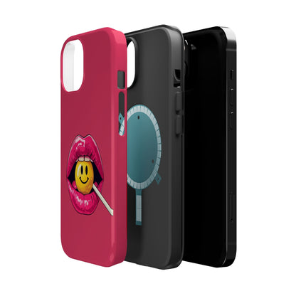 Lips & A Smiley Face Lollipop Magnetic Phone Case