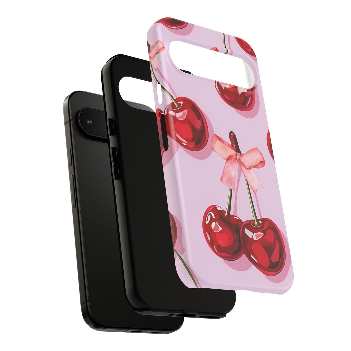 Cherry Ribbon Phone Cases for iPhone, Samsung Galaxy, and Google Pixel