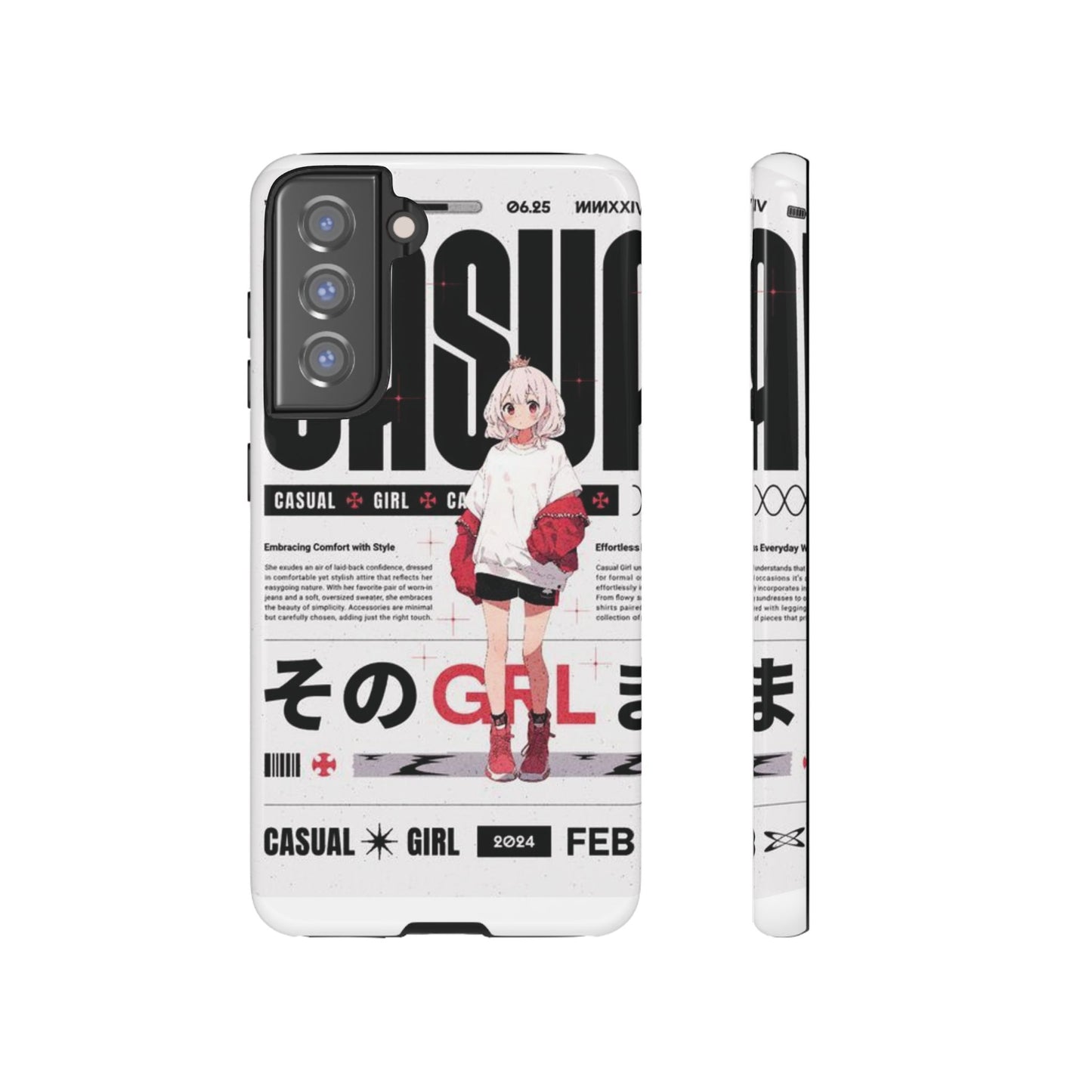 "Casual Girl" Anime Phone Cases for iPhone, Samsung Galaxy, and Google Pixel, Pick your size