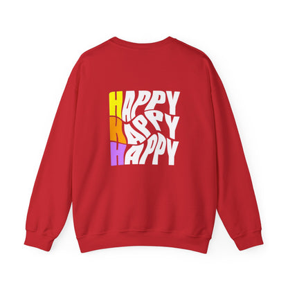 Happy Vibes Front And Back Design Sweatshirt - Smiley Face