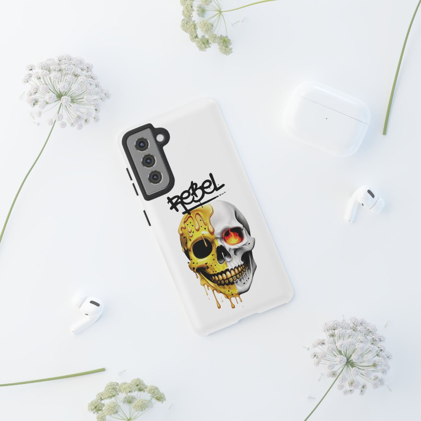 Rebel Skull Phone Case - White