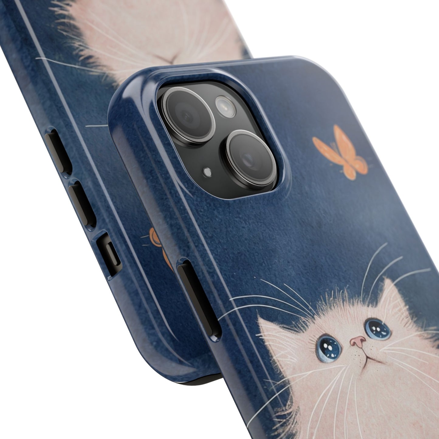 Cute Cat & Butterfly iPhone Case