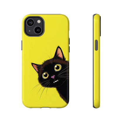 'Cute Cat' Yellow Phone Case