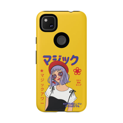 "Anime Cool Girl" Yellow Phone Cases – Bold, Stylish & Made for Any Phone! 💛✨ Pick Your Perfect Fit! -  iPhone, Samsung Galaxy, and Google Pixel