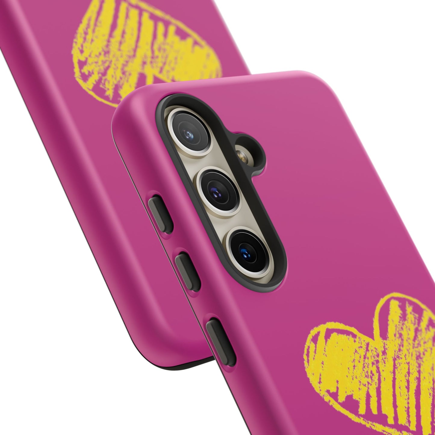 Yellow Heart, Pink Phone Case