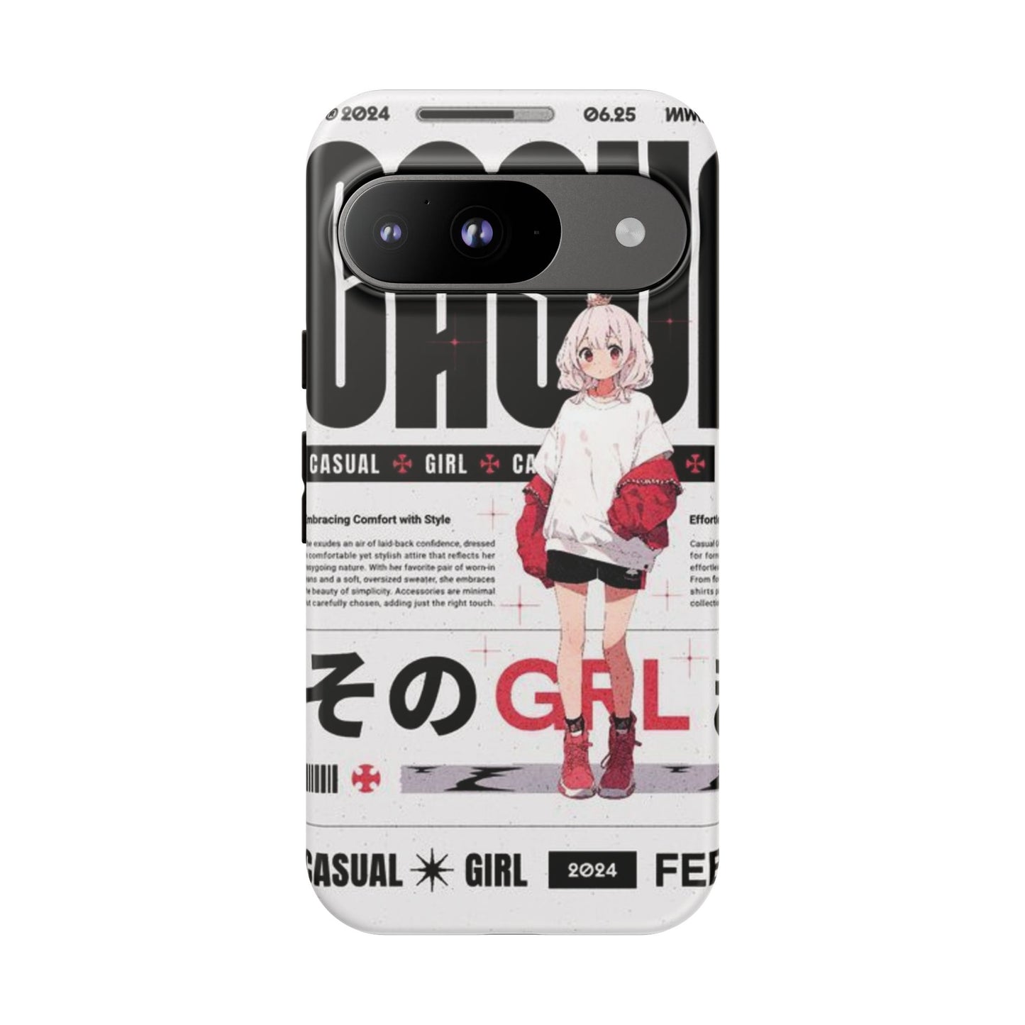 "Casual Girl" Anime Phone Cases for iPhone, Samsung Galaxy, and Google Pixel, Pick your size