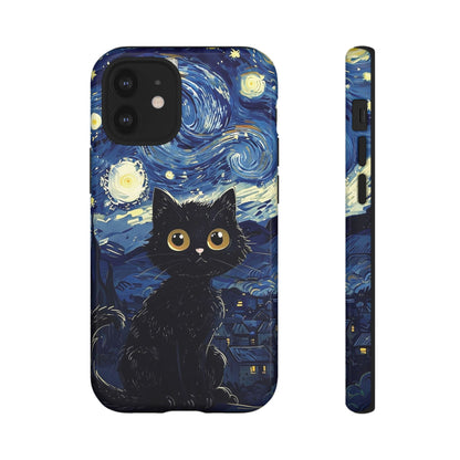 Cat under the stars, cute phone cases, Extra durable, Tough Cases, Pick your size