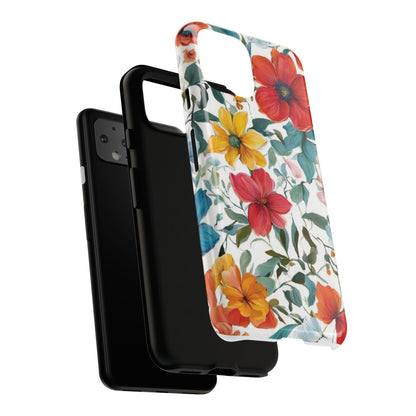 Floral Phone Cases for  iPhone, Samsung Galaxy, and Google Pixel devices - Double layers for extra durability and protection