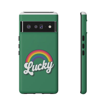 Lucky Rainbow Tough Phone Cases, iPhone, Samsung Galaxy, Google Pixel, Choose any phone model