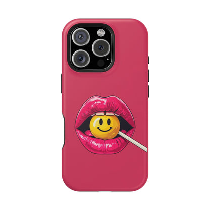 Lips & A Smiley Face Lollipop Magnetic Phone Case