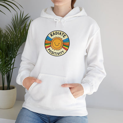 "Radiate Positivity" Hooded Sweatshirt, Unisex Heavy Blend™