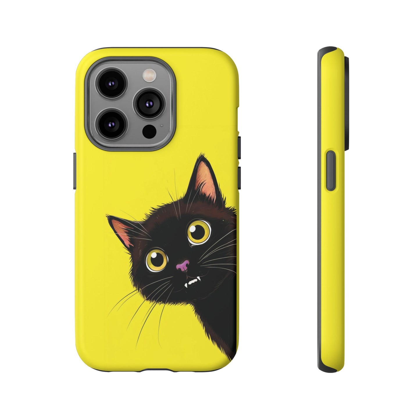 'Cute Cat' Yellow Phone Case