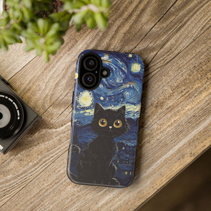 Cat under the stars, cute phone cases, Extra durable, Tough Cases, Pick your size