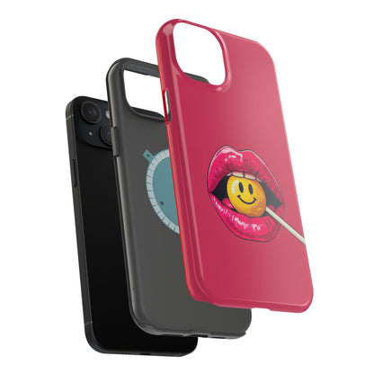 Lips & A Smiley Face Lollipop Magnetic Phone Case