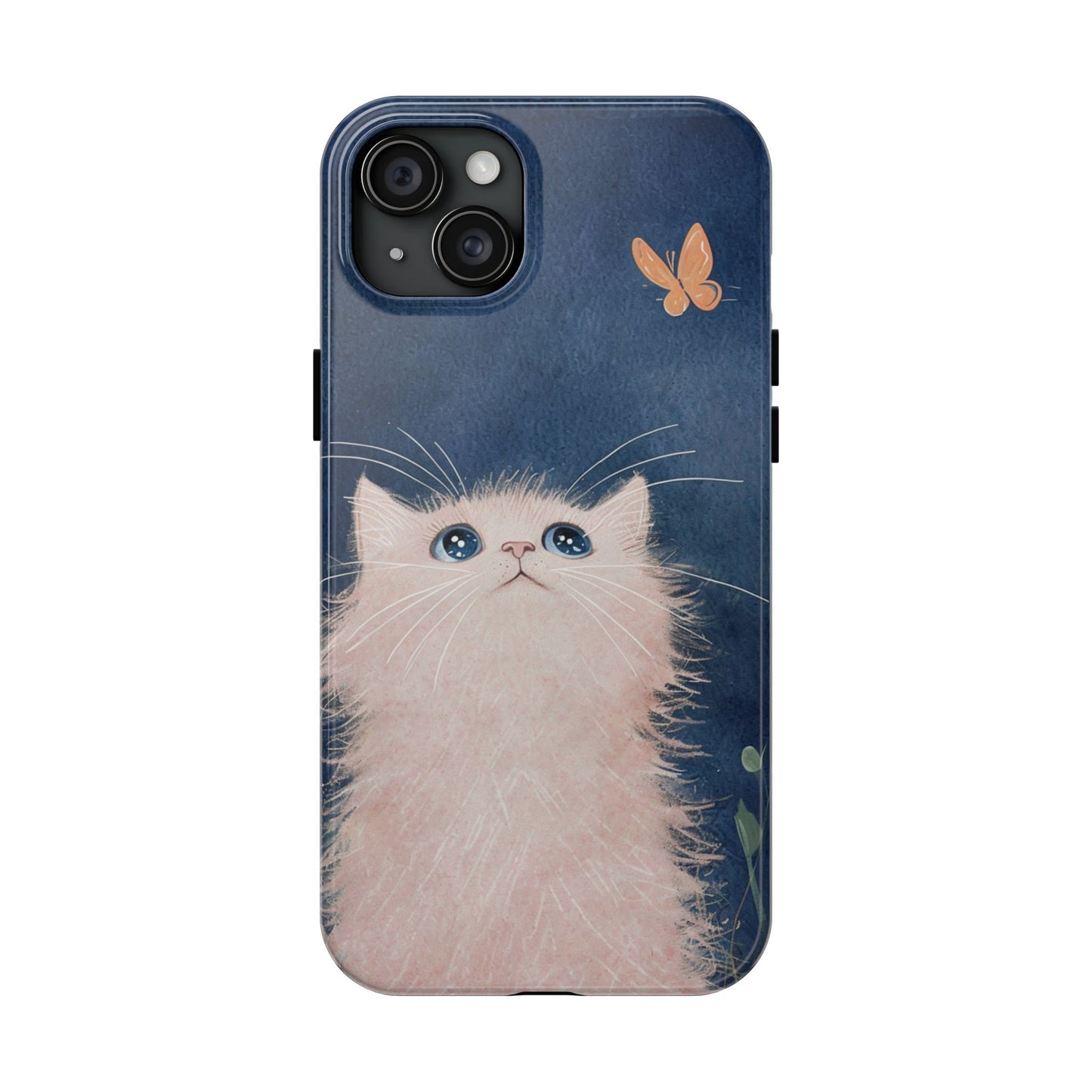 Cute Cat & Butterfly iPhone Case