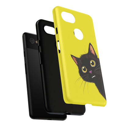 'Cute Cat' Yellow Phone Case