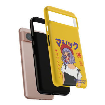 "Anime Cool Girl" Yellow Phone Cases – Bold, Stylish & Made for Any Phone! 💛✨ Pick Your Perfect Fit! -  iPhone, Samsung Galaxy, and Google Pixel