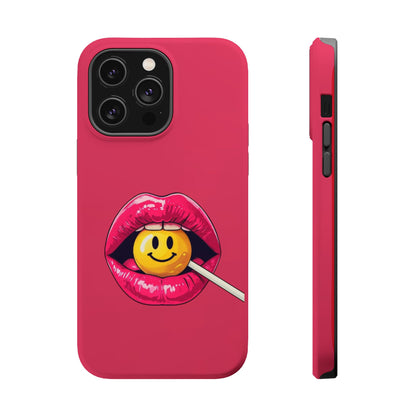 Lips & A Smiley Face Lollipop Magnetic Phone Case