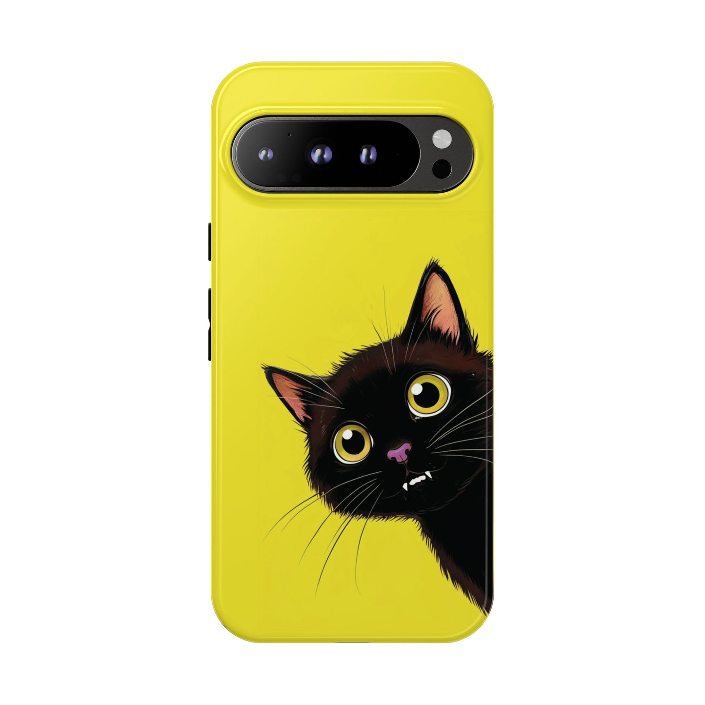 'Cute Cat' Yellow Phone Case