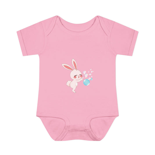 "Bunny Bubble", Infant Baby and Kid's Rib Bodysuit