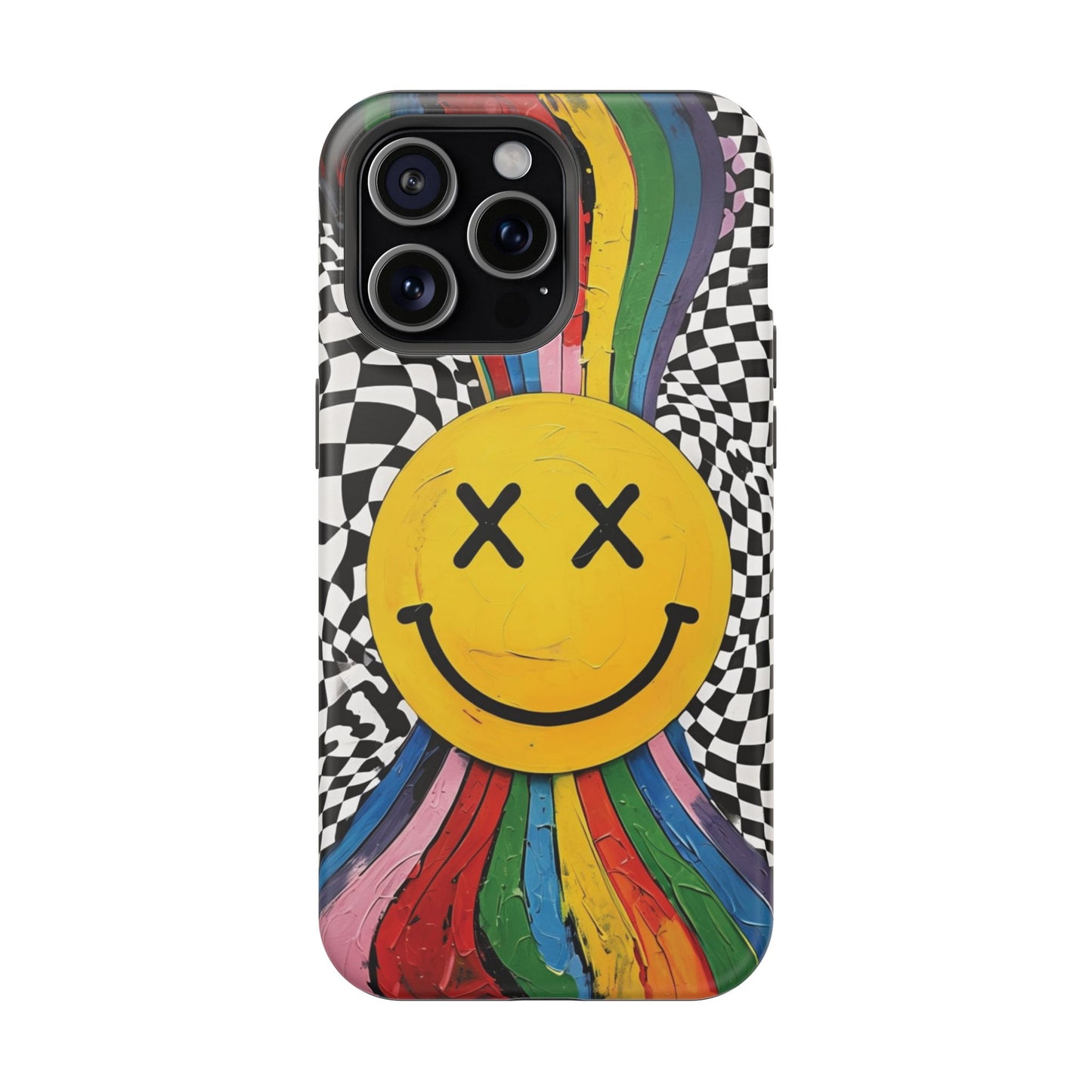 Colorful Smiley Face Magnetic Tough Case - Fun & Durable Phone Protection for iPhones