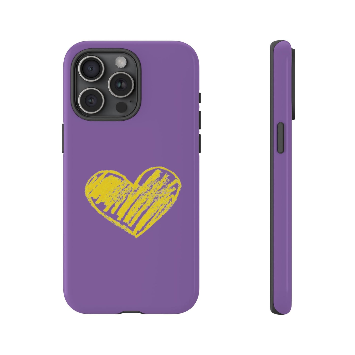 Yellow Heart, Purple Phone Case