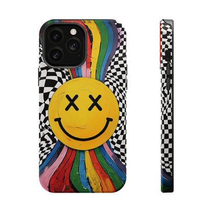 Colorful Smiley Face Magnetic Tough Case - Fun & Durable Phone Protection for iPhones