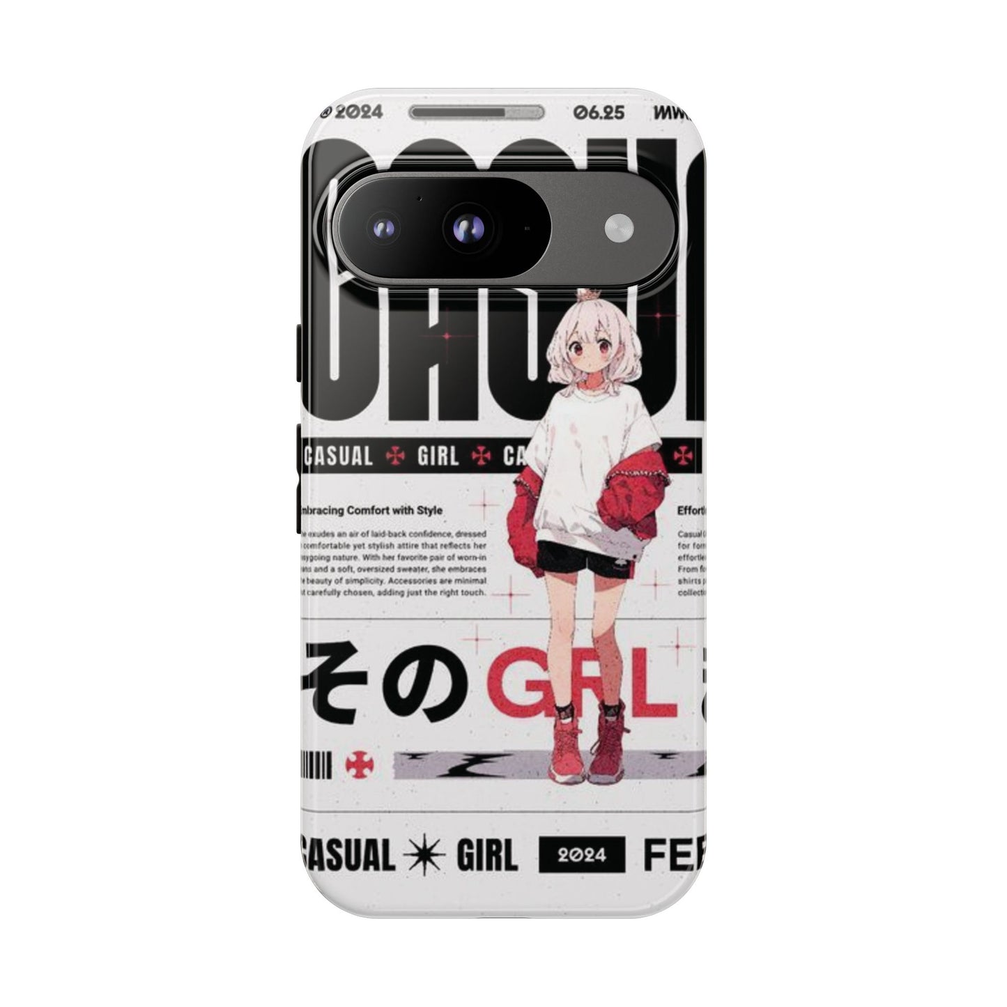 "Casual Girl" Anime Phone Cases for iPhone, Samsung Galaxy, and Google Pixel, Pick your size