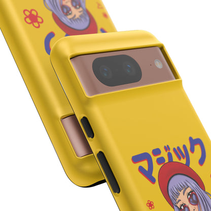 "Anime Cool Girl" Yellow Phone Cases – Bold, Stylish & Made for Any Phone! 💛✨ Pick Your Perfect Fit! -  iPhone, Samsung Galaxy, and Google Pixel