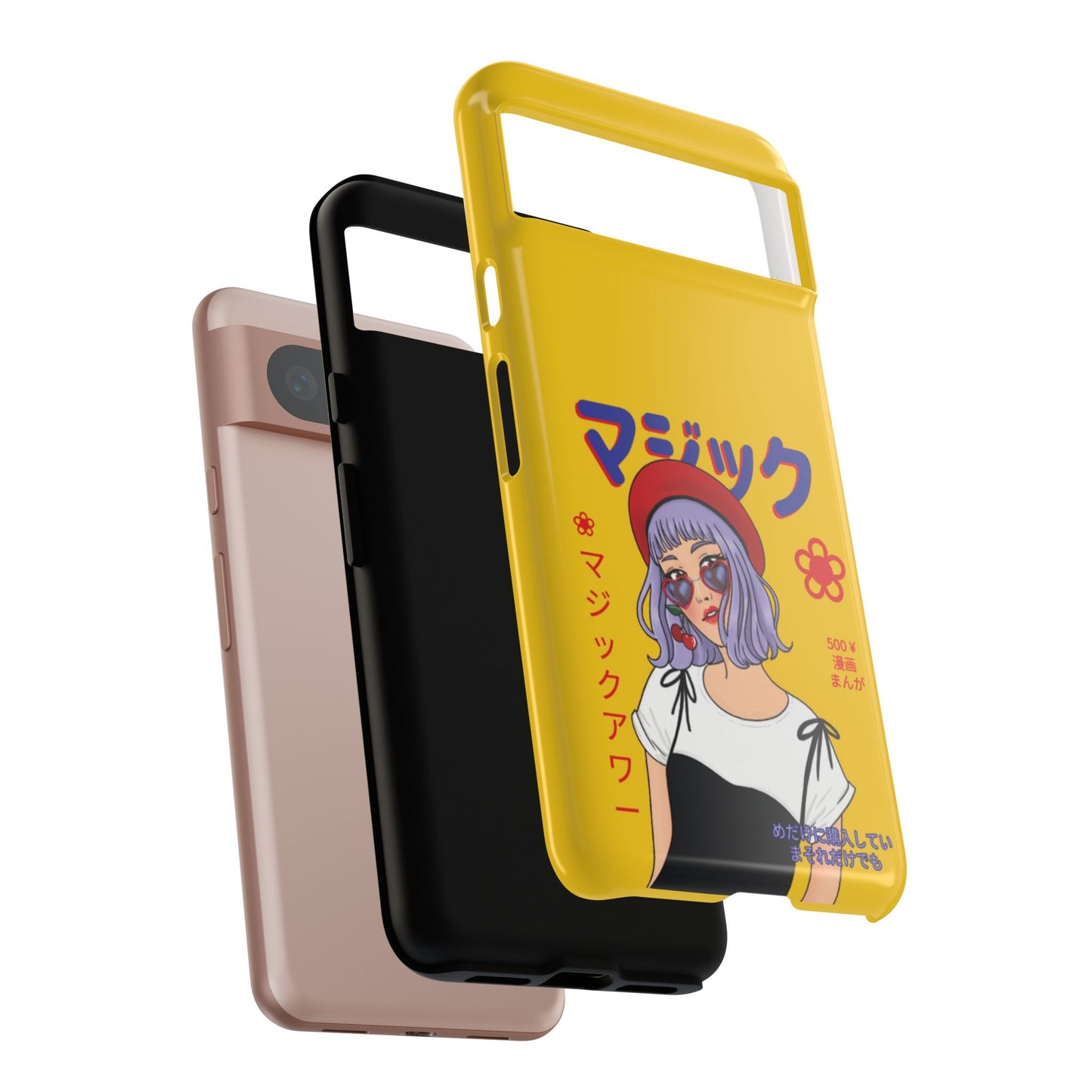 "Anime Cool Girl" Yellow Phone Cases – Bold, Stylish & Made for Any Phone! 💛✨ Pick Your Perfect Fit! -  iPhone, Samsung Galaxy, and Google Pixel