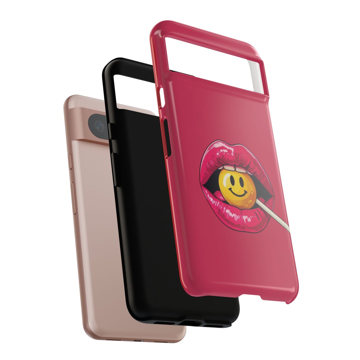 Lips & A Smiley Face Lollipop Phone Case