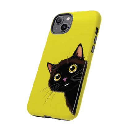 'Cute Cat' Yellow Phone Case