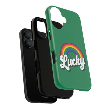 Lucky Rainbow Tough Phone Cases, iPhone, Samsung Galaxy, Google Pixel, Choose any phone model