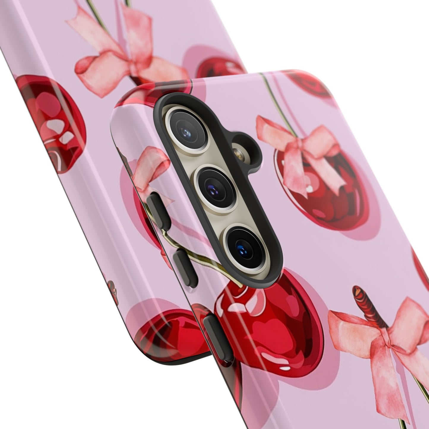 Cherry Ribbon Phone Cases for iPhone, Samsung Galaxy, and Google Pixel