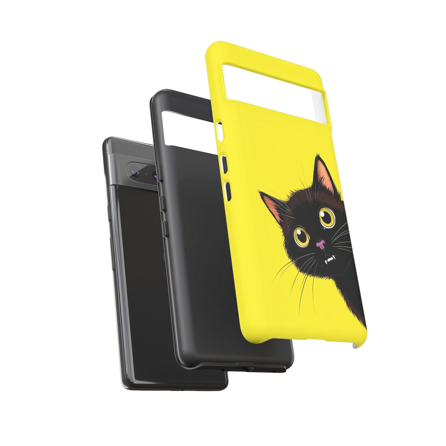 'Cute Cat' Yellow Phone Case