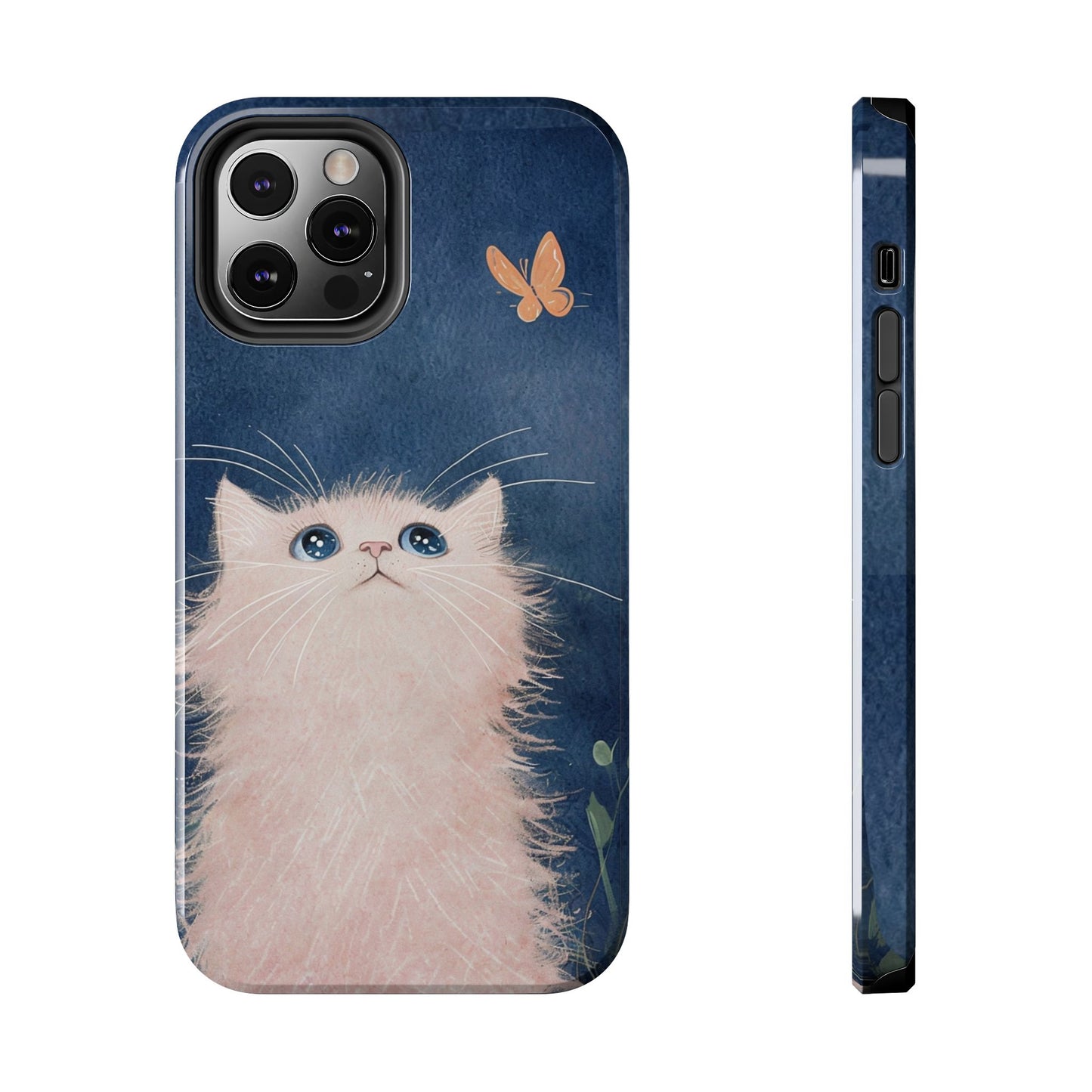 Cute Cat & Butterfly iPhone Case