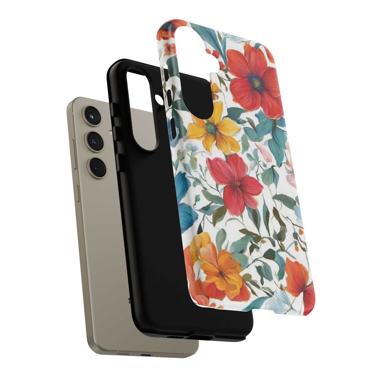 Floral Phone Cases for  iPhone, Samsung Galaxy, and Google Pixel devices - Double layers for extra durability and protection