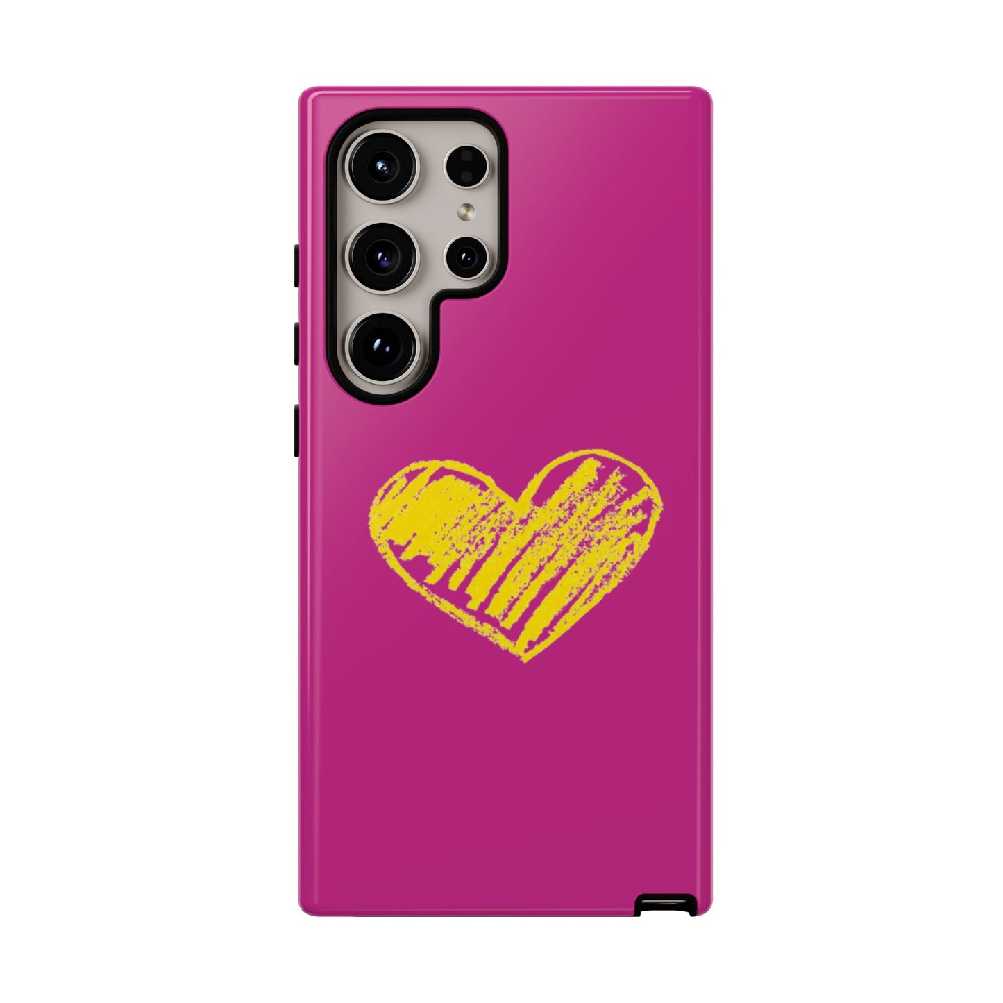 Yellow Heart, Pink Phone Case