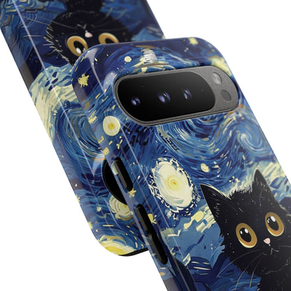 Cat under the stars, cute phone cases, Extra durable, Tough Cases, Pick your size