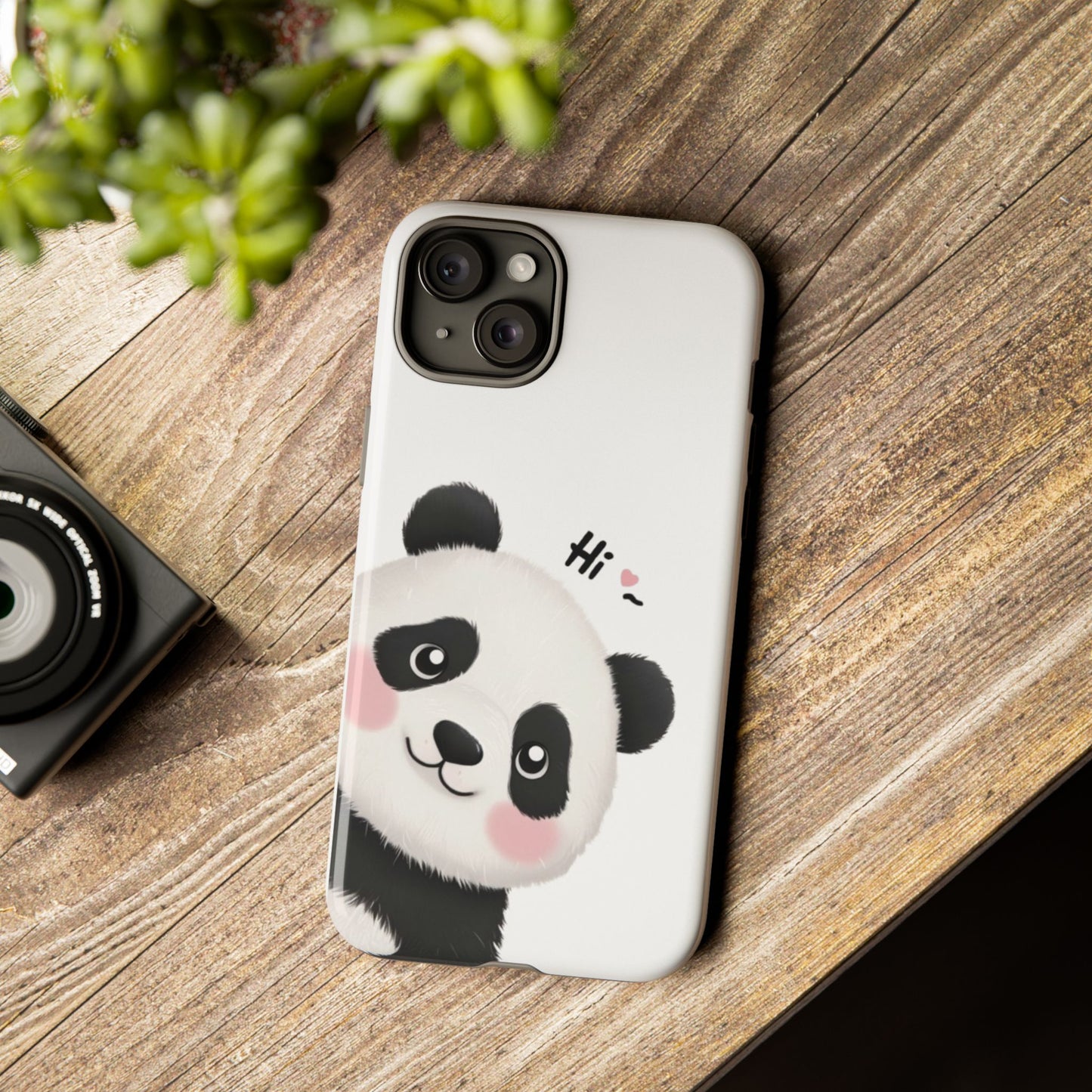 "Hi Cute Panda" Phone Case for iPhone, Samsung Galaxy, and Google Pixel devices