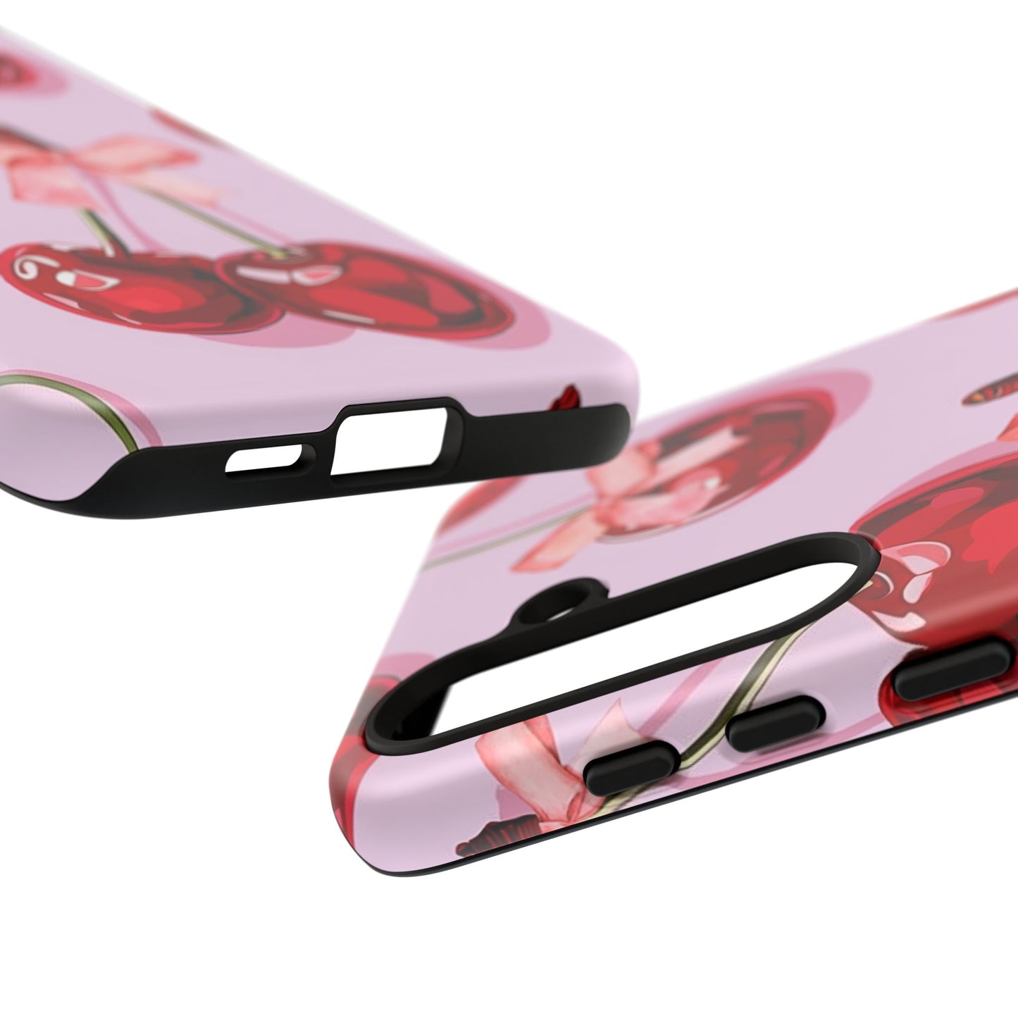 Cherry Ribbon Phone Cases for iPhone, Samsung Galaxy, and Google Pixel