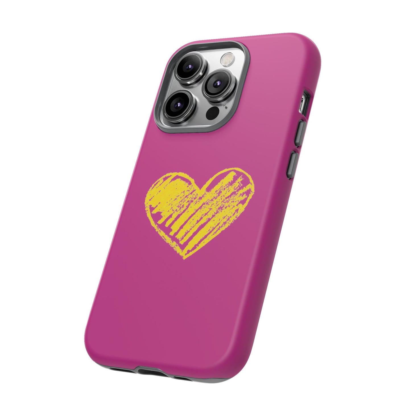 Yellow Heart, Pink Phone Case