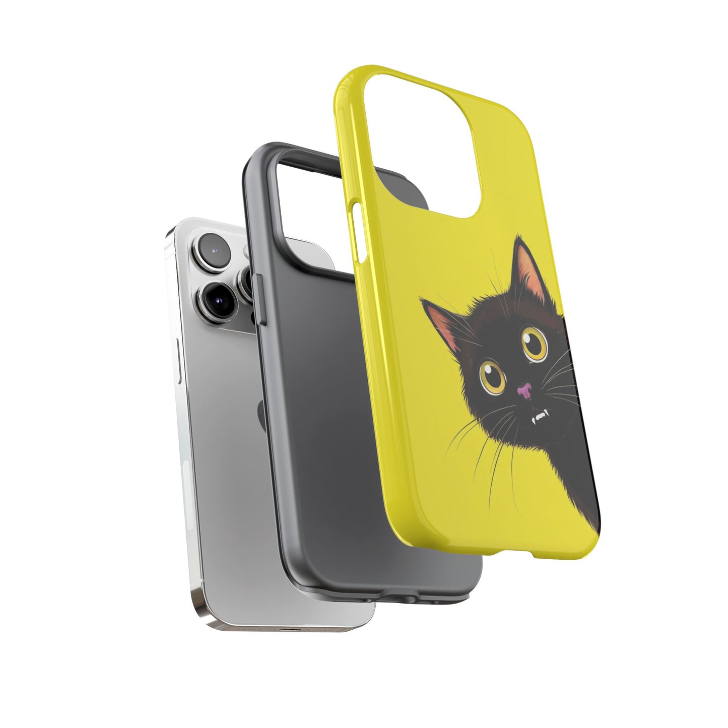 'Cute Cat' Yellow Phone Case